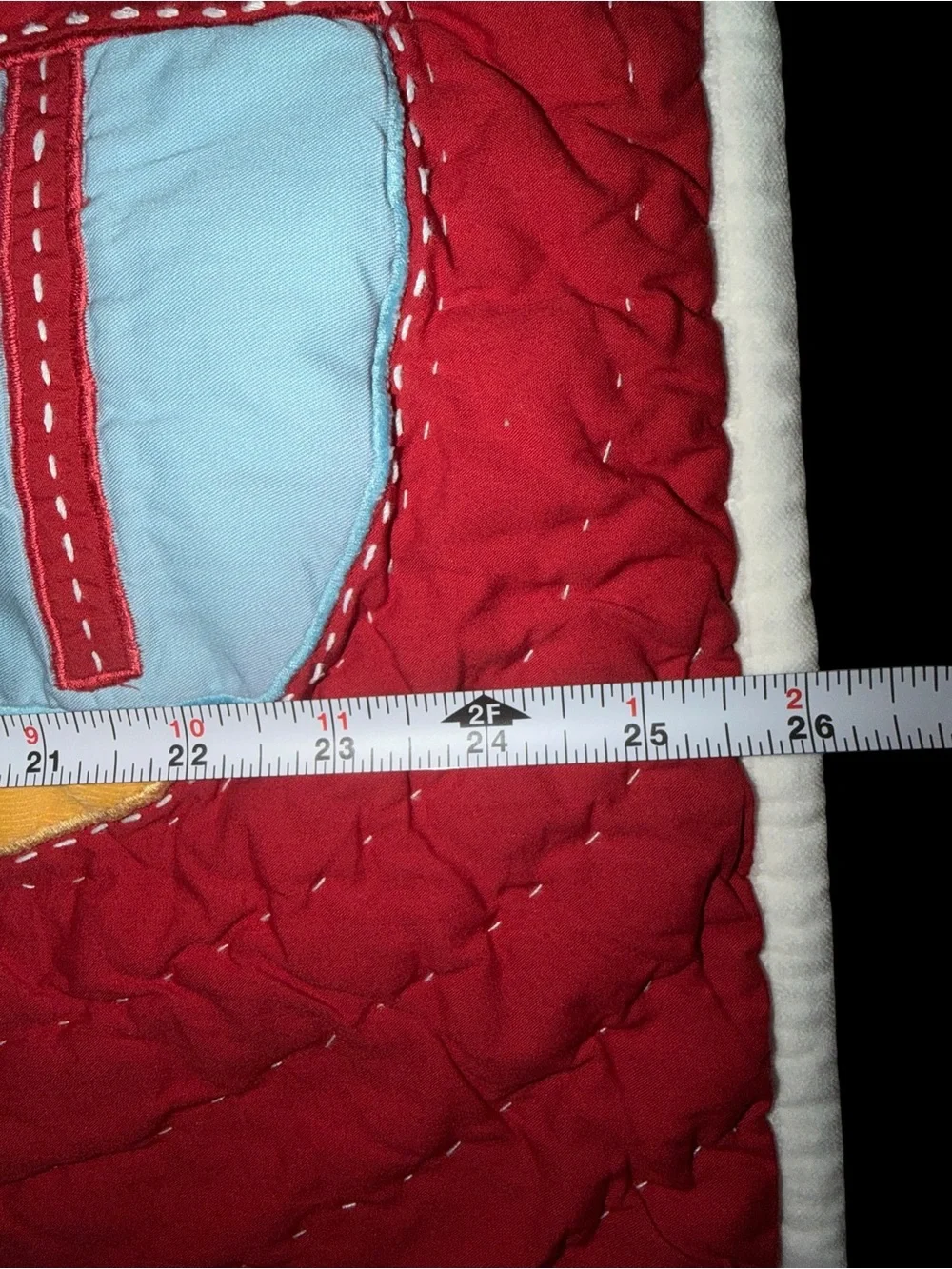 Pottery Barn Kids Red Quilted Holiday Throw with Appliqué Circles